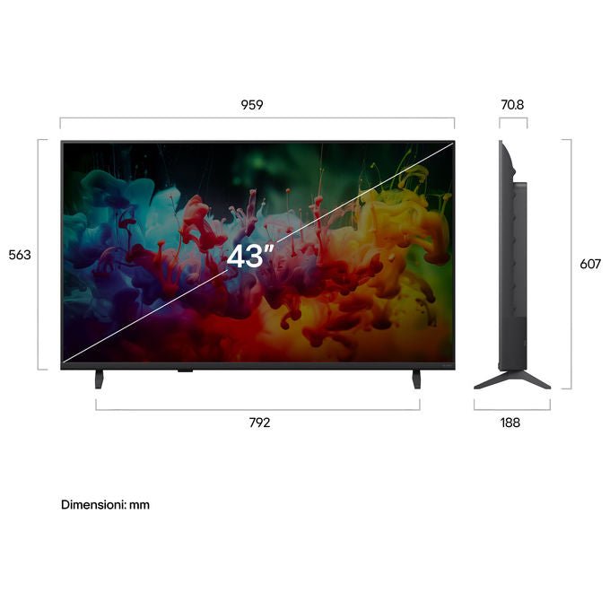 LG 43QNED70B6C QNED70B Smart TV 43'' QNED MiniLED 4K Ultra HD webOS 26 Wi-Fi Dolby Digital AI Magic Remote colore Nero