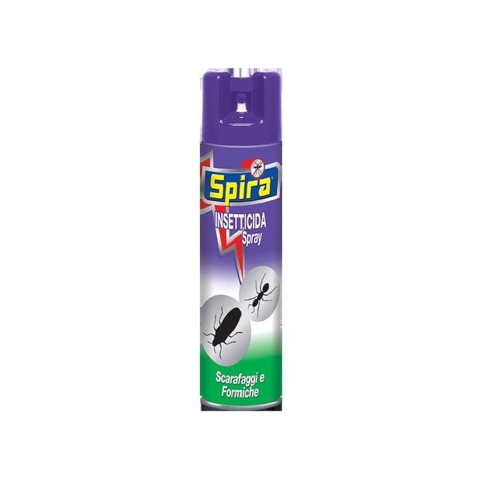 Spira Spray Insetticida per Insetti Striscianti Uso Domestico Contro Scarafaggi-Formiche e Altri Insetti Bombola Aerosol 400ml
