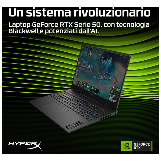 HP E4FB4EA OMEN 16 Laptop Intel Core Ultra 7 32 GB DDR5-SDRAM NVIDIA GeForce RTX 5070 2.5K 240 Hz colore Nero