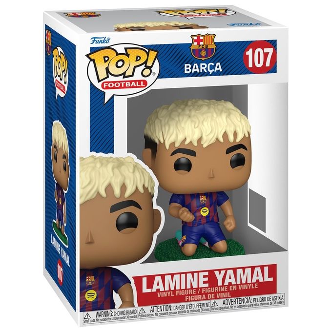 Funko 93701 POP Football Figura in Vinile Lamine Yamal del FC Barcelona (9.4 cm) colore Multicolore