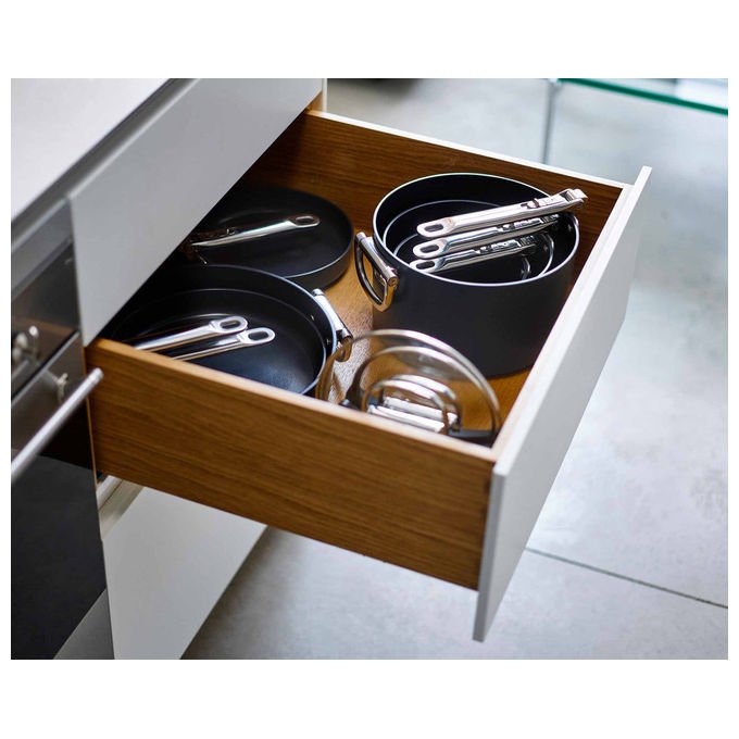 Joseph Joseph 5028420010527 Space Padella Antiaderente 23 cm con Manico Pieghevole Rivestimento Ceramico Senza PTFE PFAS PFOA colore Nero