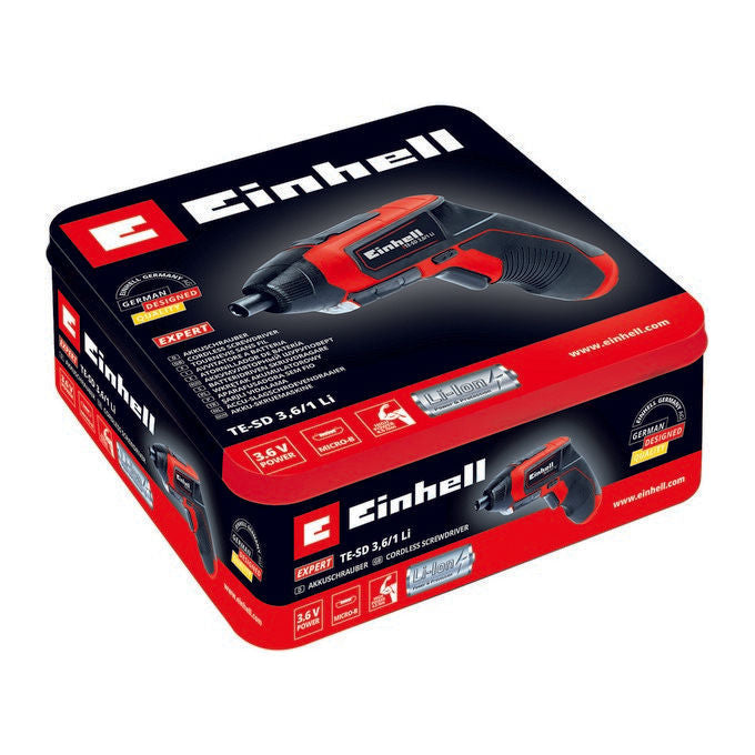 Einhell 4513501 TE-SD 3,6-1 Li Avvitatore a Batteria 3,6 V 4,5 Nm con Inserti Magnetico 10 pz colore Nero Rosso