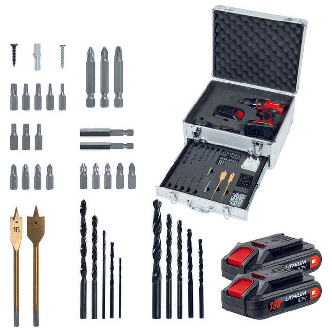Einhell Trapano Avvitatore A Batteria Tc-Cd 18-2 Li Kit Potenza e Flessibilita' per Ogni Lavoro in Casa e Giardino