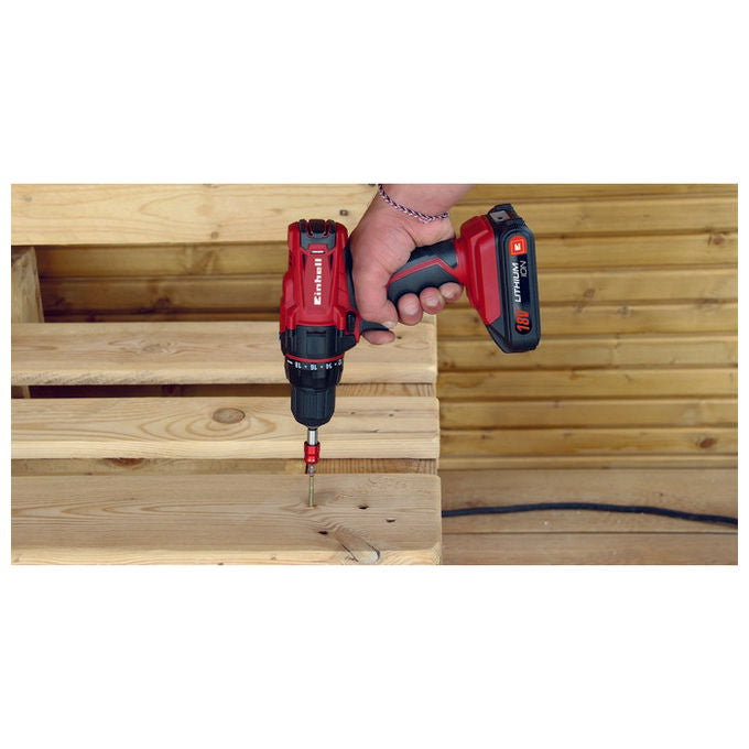 Einhell Trapano Avvitatore A Batteria Tc-Cd 18-2 Li Kit Potenza e Flessibilita' per Ogni Lavoro in Casa e Giardino