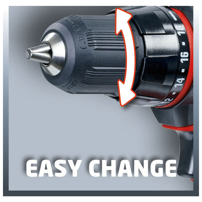 Einhell TC-CD 18-2 LI Trapano Avvitatore a Batteria 18V 1.5Ah Li-Ion 2 Velocita' 38 Nm Mandrino 10 mm