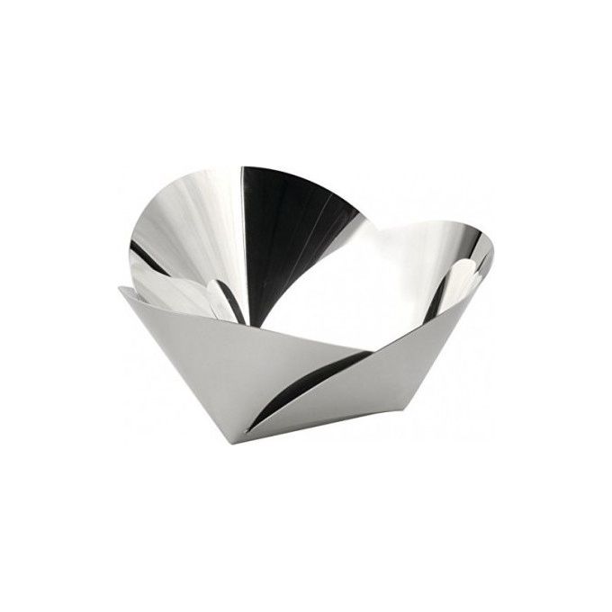 Alessi ABI03 Cestino Harmonic in Acciaio Inossidabile 18-10 Lucido a Specchio Diametro 22 cm Altezza 11 cm colore Acciaio