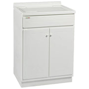 TRIOPLAST TOP LINE Mobile Lavatoio in Resina con 2 Ante 60x50 cm Completo di Sifone e Asse Coprivasca Made in Italy (60x50x87 cm) colore Bianco
