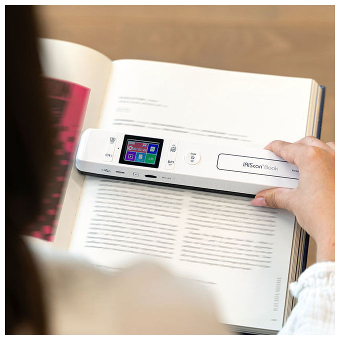 I.R.I.S. IRIScan Book 7 464669 scanner portatile a colori 1050 dpi formato A4 display 1.5'' USB-C MicroSD bianco