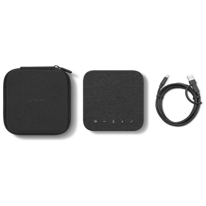 Lenovo 4Y71Q47766 Wireless Speakerphone 6000 Altoparlante Vivavoce Bluetooth 5.3 8 Microfoni Cancellazione Rumore Batteria 12 h USB Tipo-C colore Nero