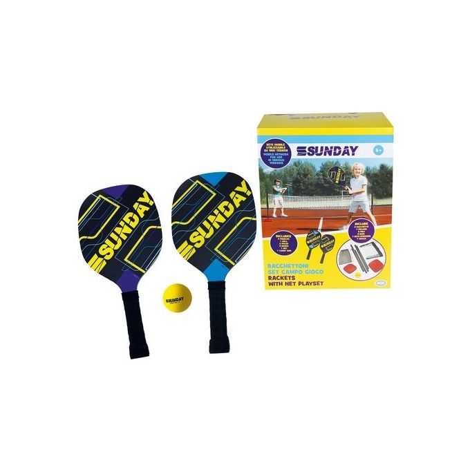 Ods Set Campo Gioco Racchettoni e Rete Sunday Assortito