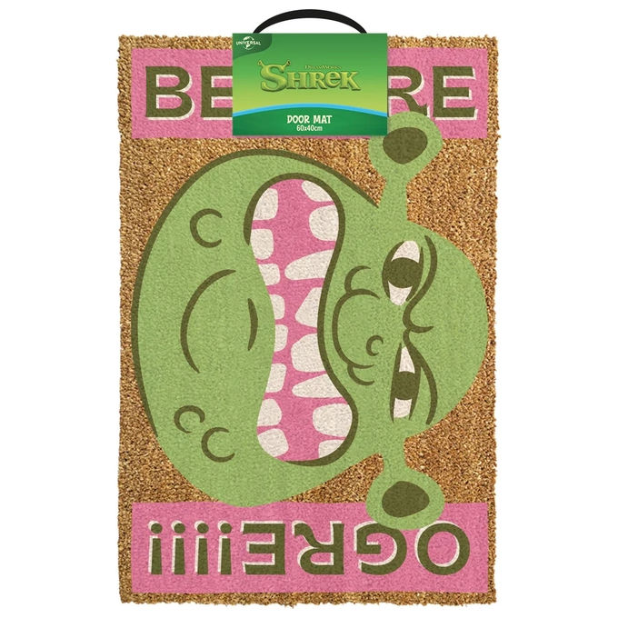 Pyramid SHREK GP2510059 Zerbino in Coir con Design Beware Ogre della Serie Shrek 60 X 40 CM colore Verde