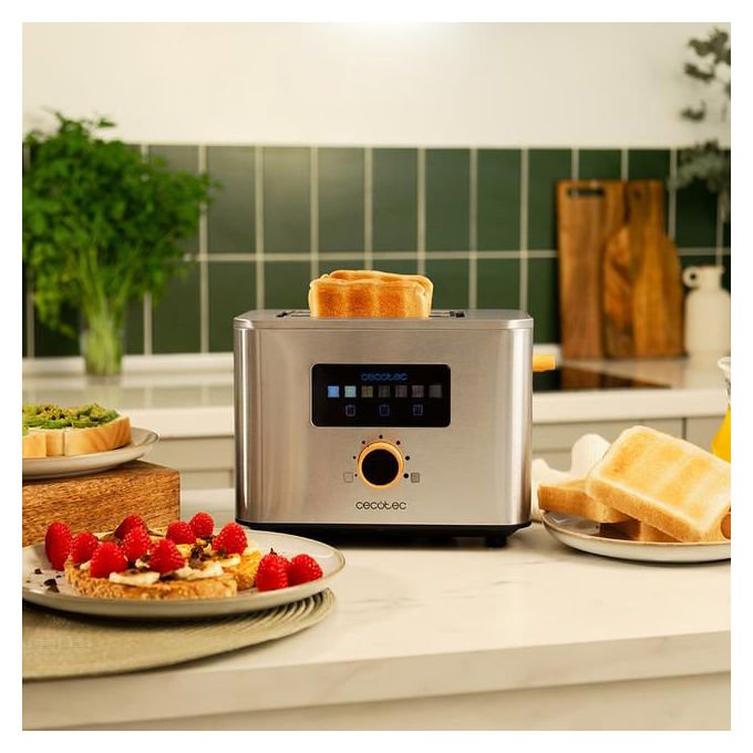 Cecotec 04843 TouchandToast Double Tostapane 2 Fette 7 Livelli 950 W Acciaio Inox Grigio