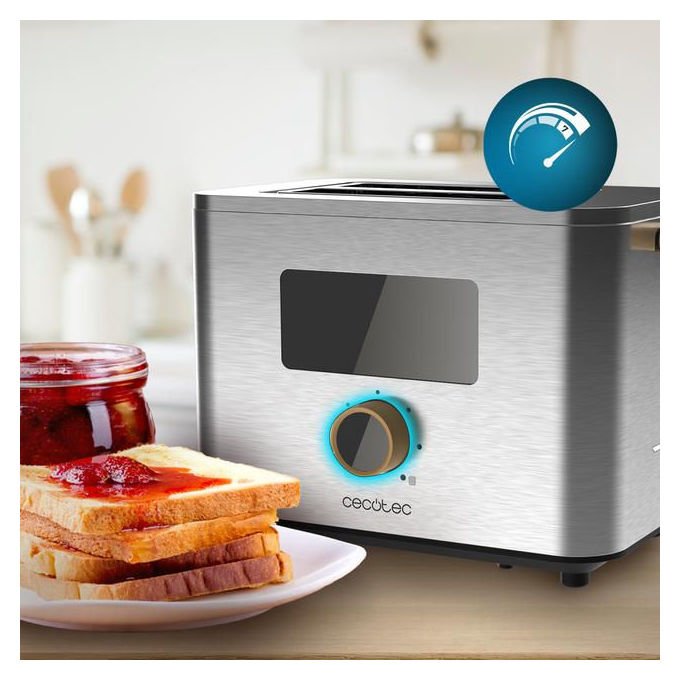 Cecotec 04843 TouchandToast Double Tostapane 2 Fette 7 Livelli 950 W Acciaio Inox Grigio