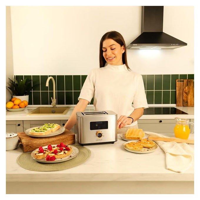 Cecotec 04843 TouchandToast Double Tostapane 2 Fette 7 Livelli 950 W Acciaio Inox Grigio