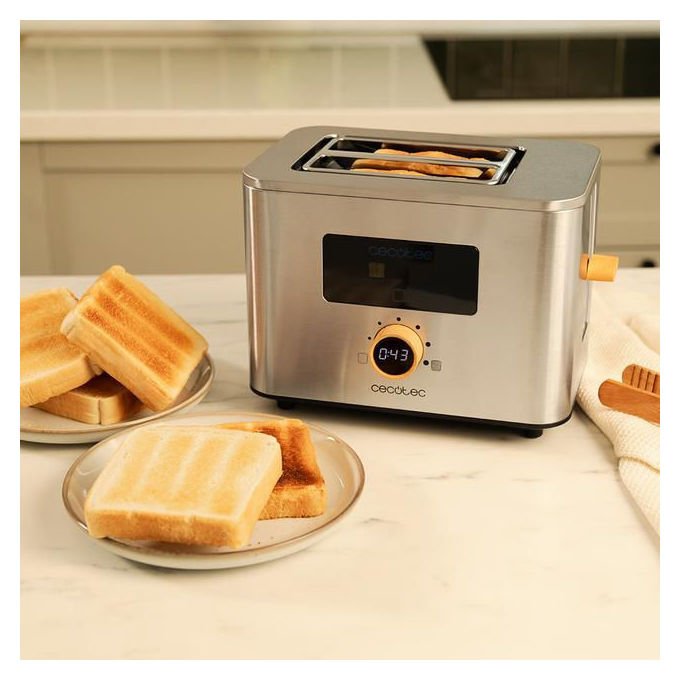 Cecotec 04843 TouchandToast Double Tostapane 2 Fette 7 Livelli 950 W Acciaio Inox Grigio