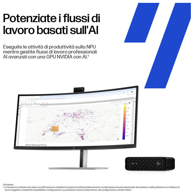 HP E26G7ET Z2 Mini G1i Stazione di lavoro AI 32 GB DDR5-SDRAM 1 TB SSD Windows 11 Pro colore Nero