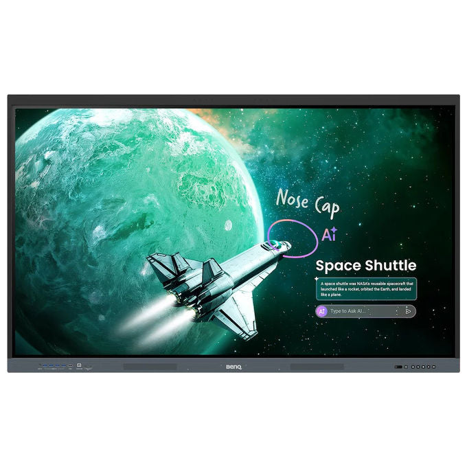 BenQ 9H.FCRTK.DE2 RE6505E Lavagna Interattiva 65'' 4K UHD IPS Touch Screen 50 Punti 8GB RAM 128GB Storage Android 16 colore Nero