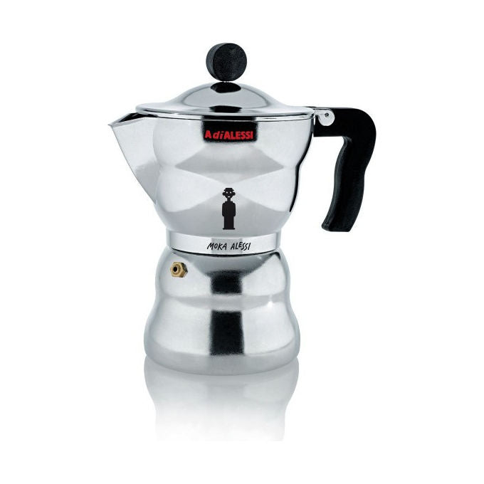 Alessi AAM33-3 Caffettiera Moka in Alluminio 3 Tazze 15 cl colore Nero