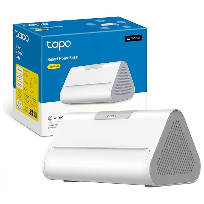 Tapo TAPO H500 Smart HomeBase Archiviazione Locale 16GB +16TB Espandibile HDMI Rilevamento AI 16 Telecamere 64 Sensori colore Nero