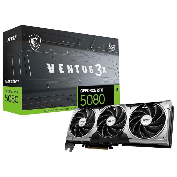 MSI V531-664R VENTUS 3X OC Scheda Grafica GeForce RTX 5080 16 GB GDDR7 2655 MHz colore Nero