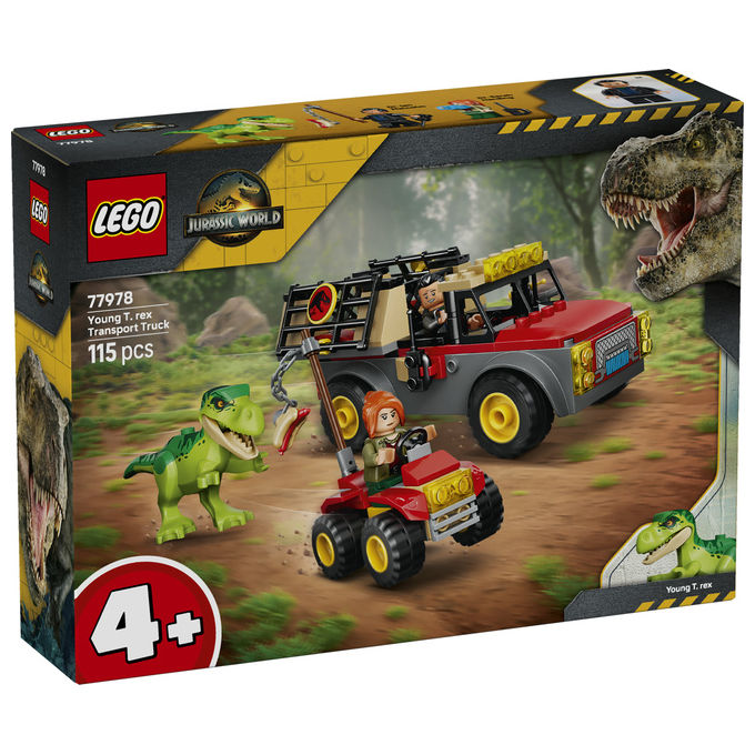 Lego 77978 Camion da Trasporto per il Giovane T. Rex Set da Costruzione con Dinosauro ATV e 2 Minifigure 115 Pezzi colore Multicolore
