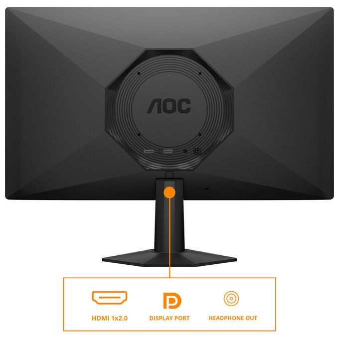 AOC 24G50F Monitor PC 24'' Full HD 1920x1080 Pixel IPS 180 Hz 0,5 ms MPRT NVIDIA G-SYNC colore Nero
