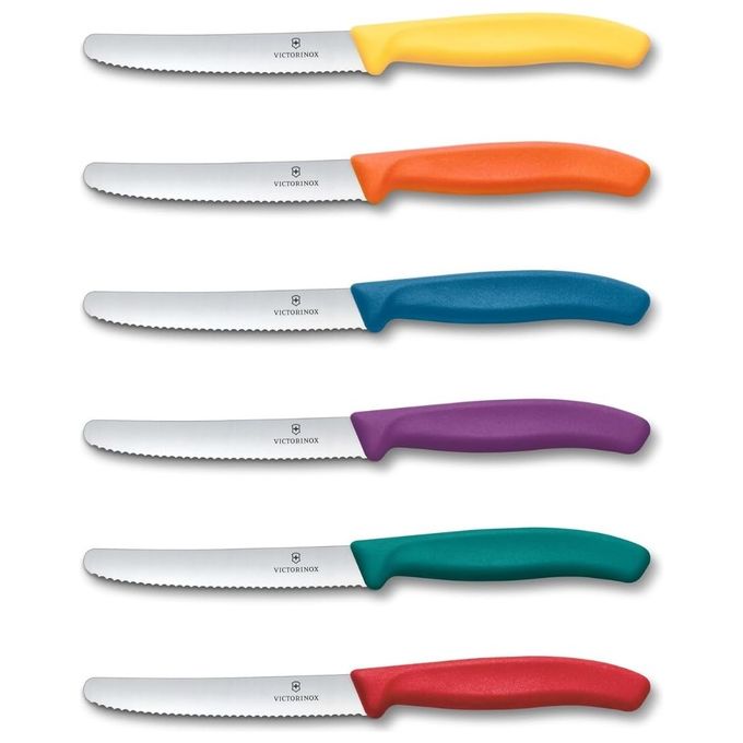 Victorinox 6.7836.6C1 Swiss Classic Coltello da Tavola e Pomodoro Lama 11 cm Manici Colorati colore Multicolore
