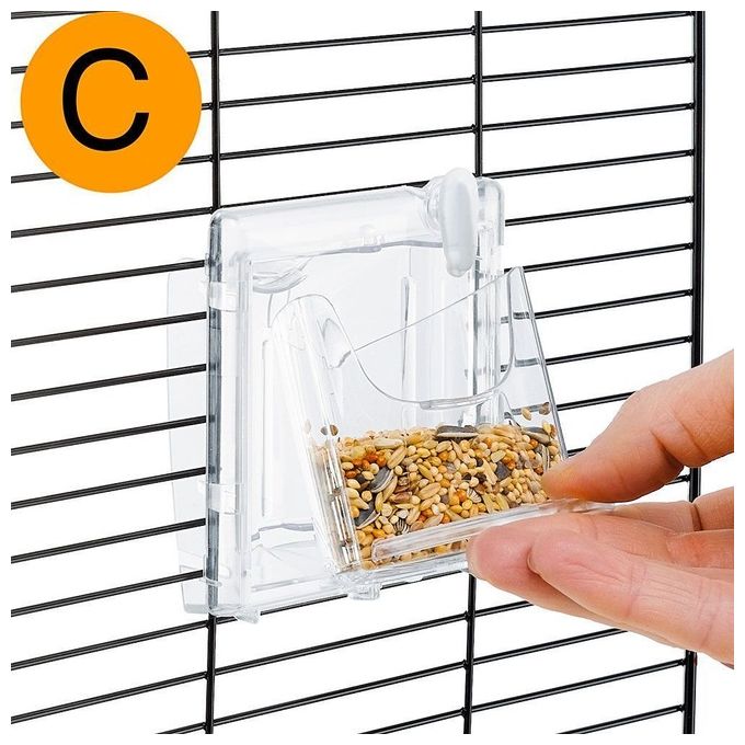 Ferplast Gabbia per Uccelli IBIZA OPEN Gabbia per Canarini, Bengalini, Cocorite, Inseparabili, in Metallo, Accessori inclusi Posatoi Mangiatoie Girevoli, 49,5 x 30 x h 69 cm.
