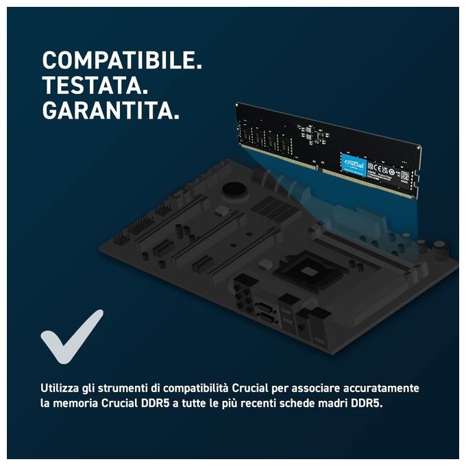 Crucial CT16G48C40U5 Memoria Ram 16Gb DDR5 4800 MHz Data Integrity Check