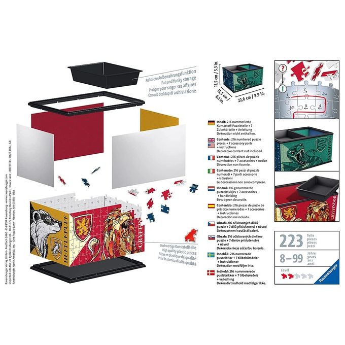 Ravensburger 11258 Harry Potter Storage Box Puzzle 3D 216 pezzi 8+ anni colore Nero