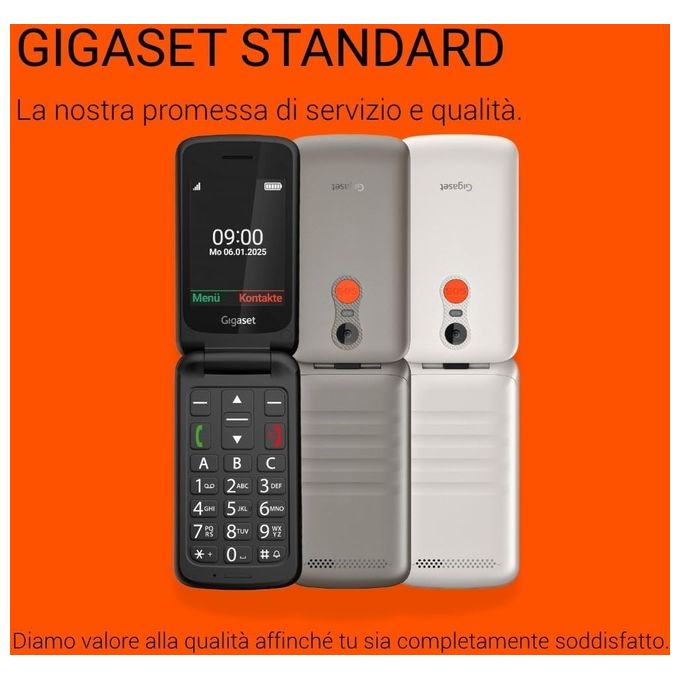 Gigaset Telefono Cellulare per Anziani GL595 Clamshell Bianco