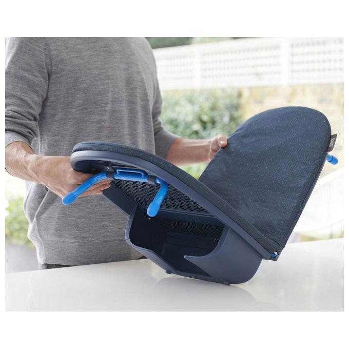Joseph Joseph 50010 Pocket Plus Asse da stiro completo con rivestimento in cotone e portaferro integrato colore Blu