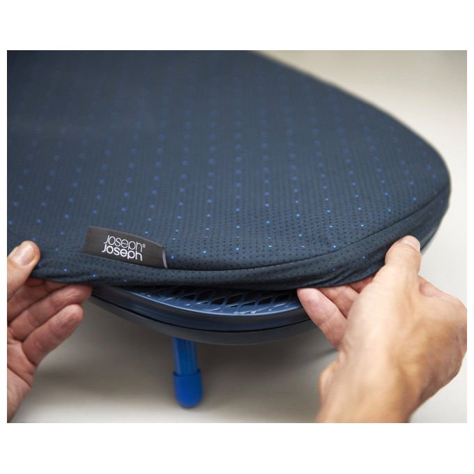 Joseph Joseph 50010 Pocket Plus Asse da stiro completo con rivestimento in cotone e portaferro integrato colore Blu