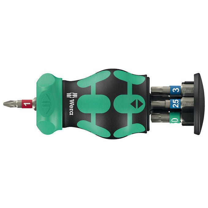 Wera 05004186001 Bicycle Set 5 Set di bit 7 pezzi con cricchetto e portainserti magnetico colore Nero-Verde
