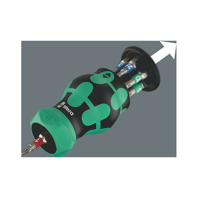 Wera 05004186001 Bicycle Set 5 Set di bit 7 pezzi con cricchetto e portainserti magnetico colore Nero-Verde