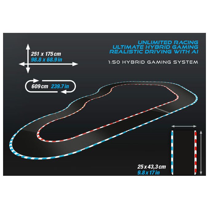 Carrera 50050001 HYBRID Speedway to Hell Set con 2 Auto in Scala 1:50 Controllo App Batteria Litio 30 Minuti di Autonomia Ricarica in 20 Minuti colore Nero