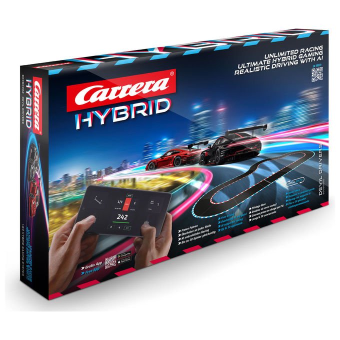 Carrera 50050002 Hybrid Devil Drivers Set da corsa ibrido 2.4 GHz 6.09 m 1:50 colore Nero Blu Giallo
