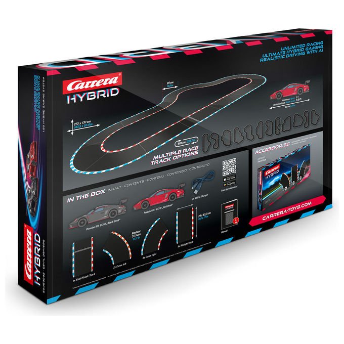 Carrera 50050002 Hybrid Devil Drivers Set da corsa ibrido 2.4 GHz 6.09 m 1:50 colore Nero Blu Giallo