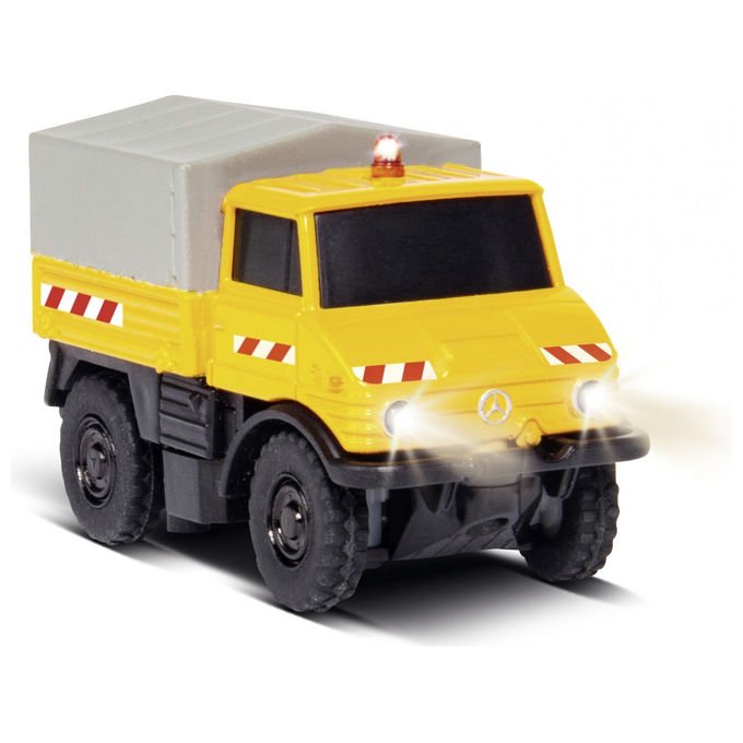 Carson 500504146 Unimog U406 Modellino Radiocomandato Scala 1:87 Motore Elettrico Frequenza 2.4 GHz con Luci LED Batteria Li-Ion 75 mAh colore Multicolore