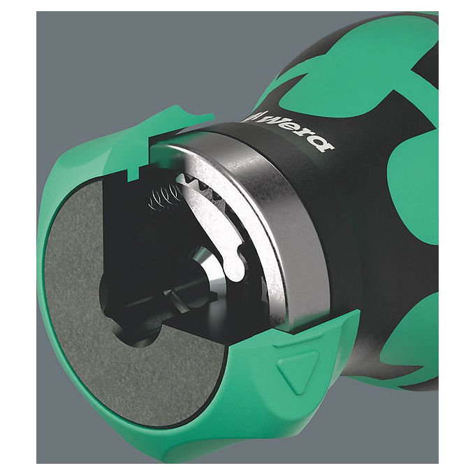 Wera 008892 Kraftform Kompakt Stubby Magazin RA 2 Set di bit con cacciavite a cricchetto 6 punte BiTorsion PH PZ TORX Slot lunghezza 115 mm colore Nero-Verde