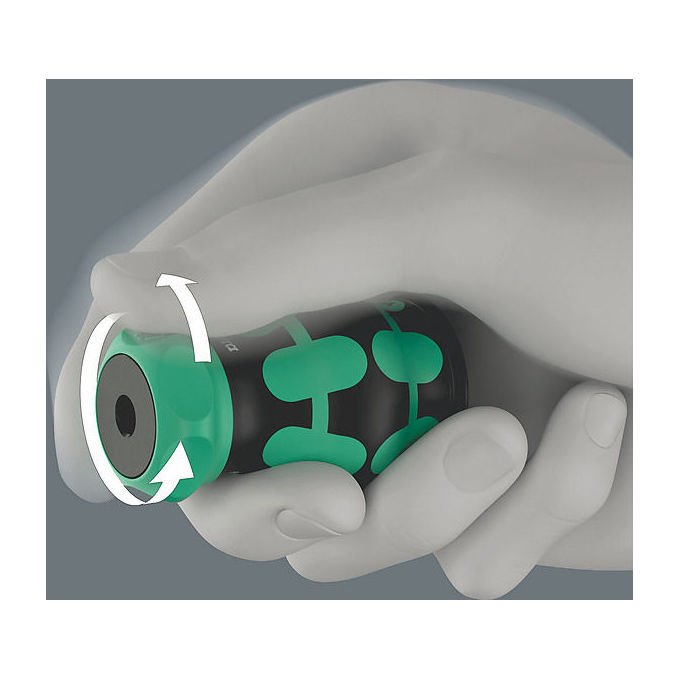 Wera 008892 Kraftform Kompakt Stubby Magazin RA 2 Set di bit con cacciavite a cricchetto 6 punte BiTorsion PH PZ TORX Slot lunghezza 115 mm colore Nero-Verde