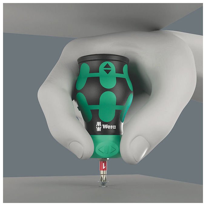 Wera 008892 Kraftform Kompakt Stubby Magazin RA 2 Set di bit con cacciavite a cricchetto 6 punte BiTorsion PH PZ TORX Slot lunghezza 115 mm colore Nero-Verde