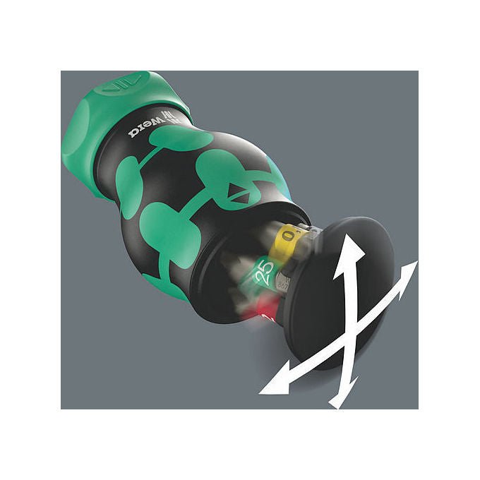 Wera 008892 Kraftform Kompakt Stubby Magazin RA 2 Set di bit con cacciavite a cricchetto 6 punte BiTorsion PH PZ TORX Slot lunghezza 115 mm colore Nero-Verde
