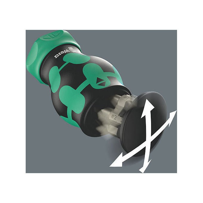 Wera 5008893001 Kraftform Kompakt Stubby Cacciavite con punte multiple 6 pezzi PH1 PH2 magnetico colore Nero Verde