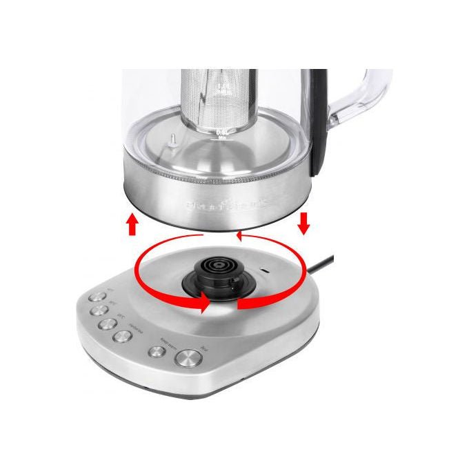 ProfiCook 501167 PC-WKS 1167G Bollitore elettrico in vetro 1,5 L 2200 W colore Bacca