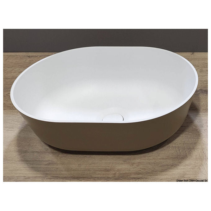 Lavello Semiovale In Ocritech Bianco-beige 350x260 Osculati