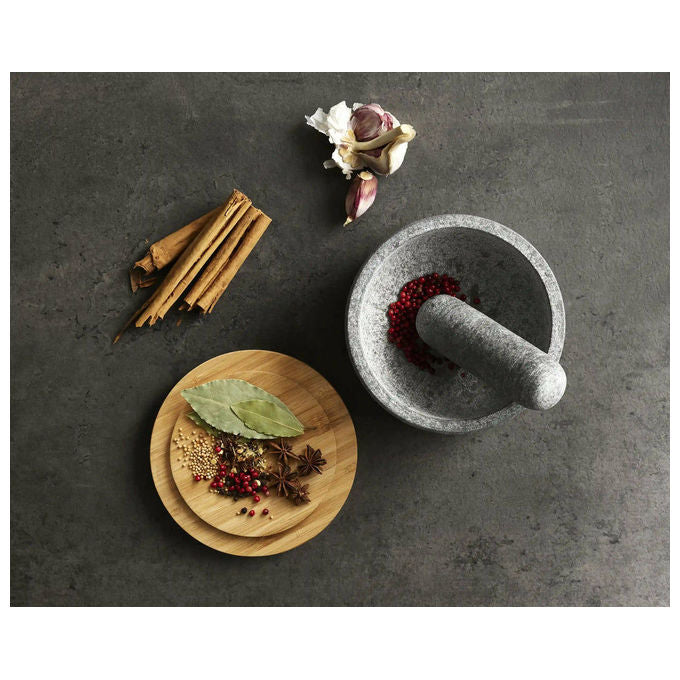 Joseph Joseph 20176 Mortaio e Pestello in Bamboo con Design Grigio colore Grigio