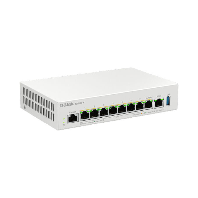 D-Link DBR-600-P-E Router Business con Porte 2.5G PoE 7 Porte LAN 8 Porte PoE USB 3.1 Gen 1 colore Bianco