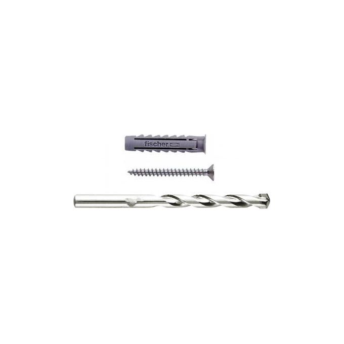 Fischer 507233 Confezione 10 Tasselli Universali Nylon Sx D. 6mm con Vite Croce Pz e Punta Muro
