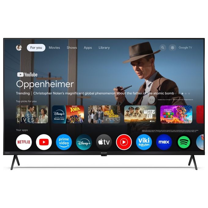 Sharp 50HP5265E Smart TV QLED 50'' 4K UHD Google TV con HDR Dolby Vision e 4 HDMI 2.1 colore Nero